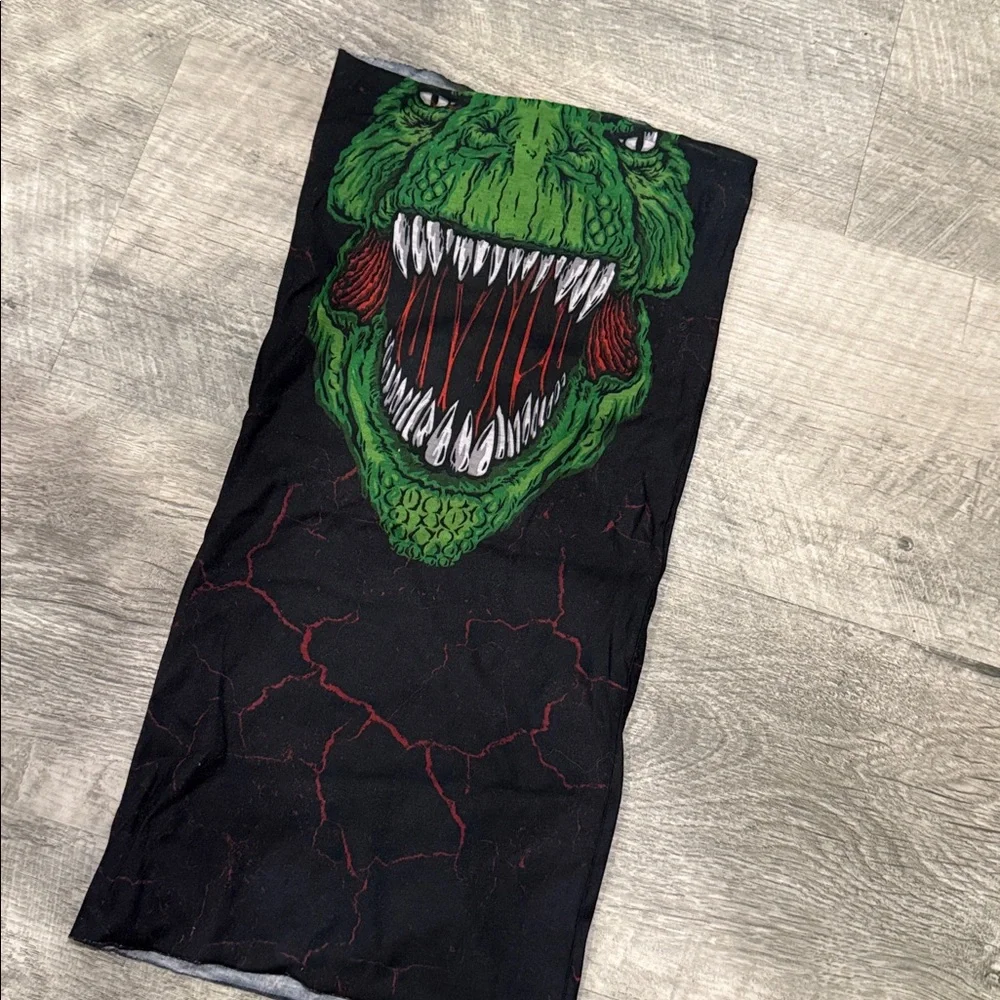 Dinosaur Graphic Black Scarf